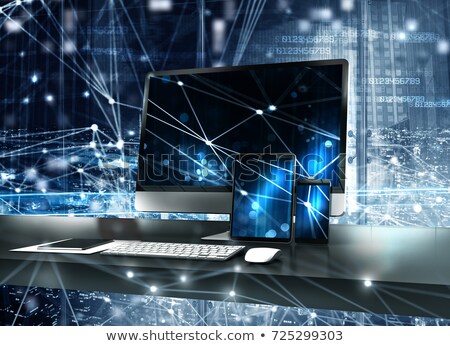 Stockfoto: Computer Tablet And Smartpone Connected To Internet Concept Of Internet Network3d Render