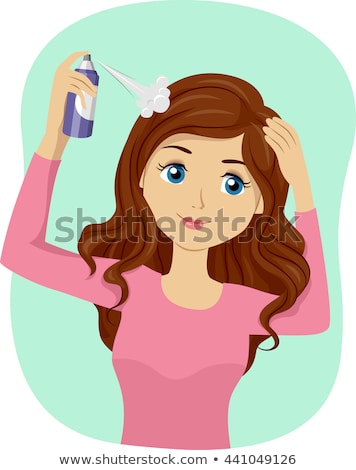 Stok fotoğraf: Teen Girl Dry Shampoo Spray