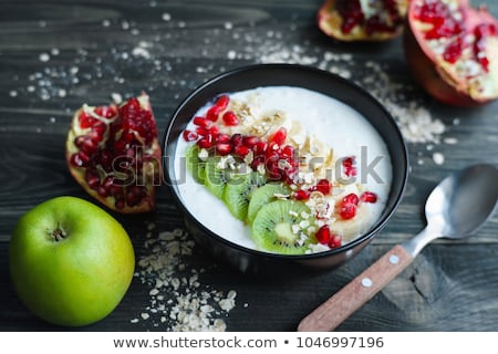 [[stock_photo]]: Smoothie With Oat Or Oatmeal Banana And Pomegranate