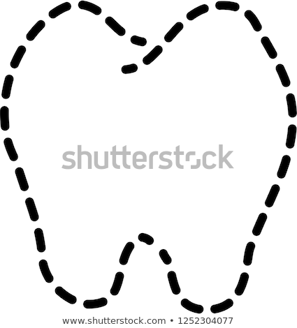 Stock photo: Natural Dot Line Drawing Of Tooth