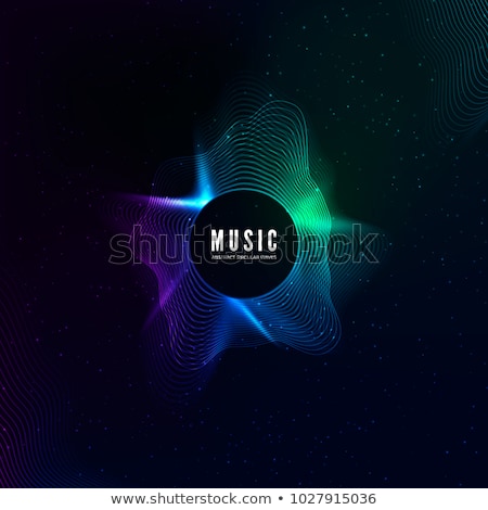 ストックフォト: Abstract Circular Techno Particles Blue Background