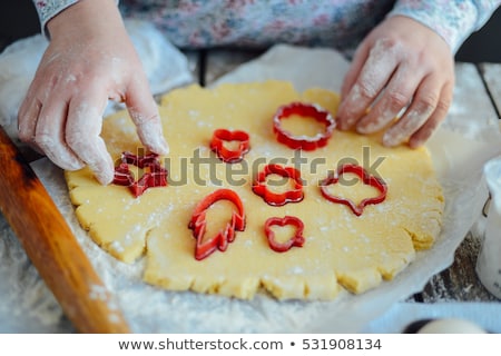 Stockfoto: Assortment Of Baking Ingredients For Xmas Cookies