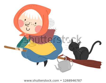 Stock photo: Senior Woman Sweden Easter Witch Illustration