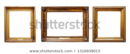 Stock photo: Three Gold Frames Victorian Style On The Wall