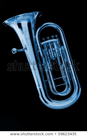 Euphonium Tuba Isolated On Blue [[stock_photo]] © mkm3
