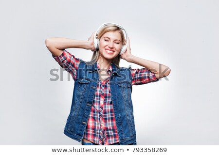 Portrait Of A Girl In A Denim Vest Foto d'archivio © doodko