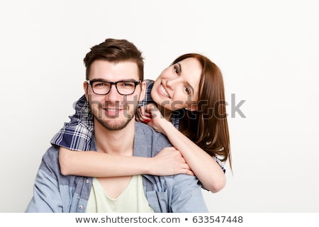 Stock foto: Young Couple Flirting In A Studio