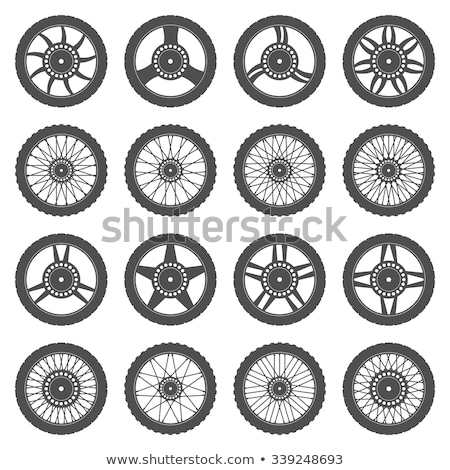 Foto stock: Vector Motorcycle Wheel Icons