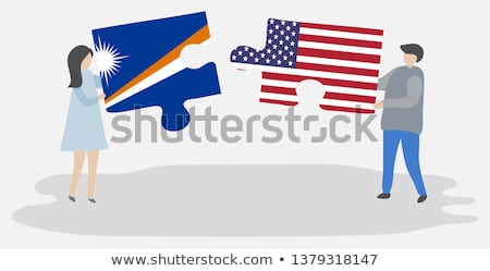 Сток-фото: Usa And Marshall Islands Flags In Puzzle