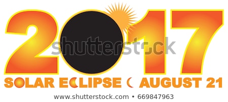 Foto d'archivio: 2017 Solar Eclipse Numeral Text Illustration