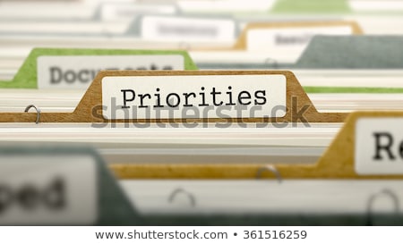 Stock fotó: Priorities Concept Folders In Catalog