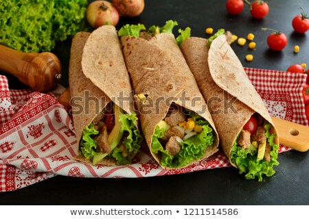 Stock fotó: Tortilla With Chicken And Vegetable