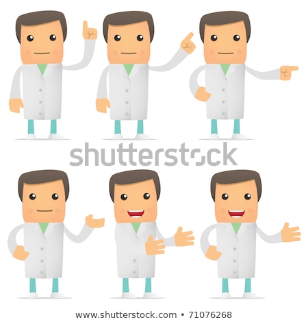 Stock photo: Set Of Funny Cartoon Doctor