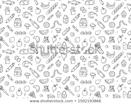 Foto stock: Grocery Seamless Pattern