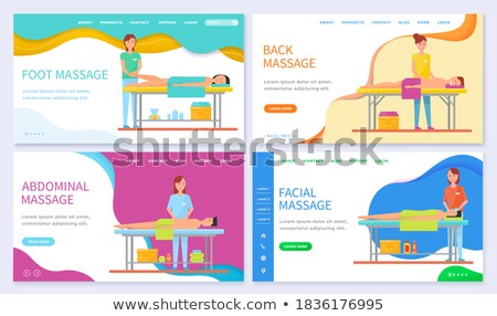 Stock fotó: Foot And Facial Medical Massage Cartoon Vector Set