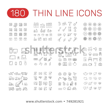 Zdjęcia stock: Organic Cosmetics Vector Thin Line Icons Set