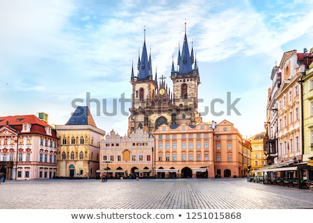 Stock fotó: Prague Old Town Square And Church Of Mother Of God Before Tyn In Prague Czech Republic