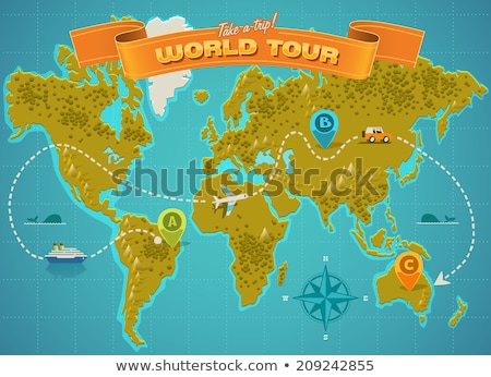 Zdjęcia stock: Luggage For Traveler With World Map On Background