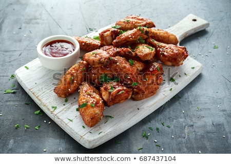 ストックフォト: Roast Chicken Wings On A Plate