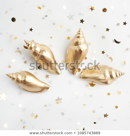 Foto stock: Gold Shell Isolated On White Background