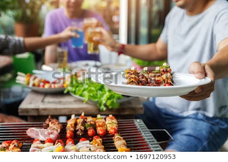 Сток-фото: Grill Time Barbecue In The Garden