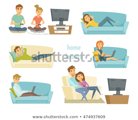 Foto stock: Couple Playing Computer Games
