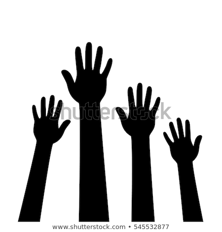 Stockfoto: Four Raised Hands