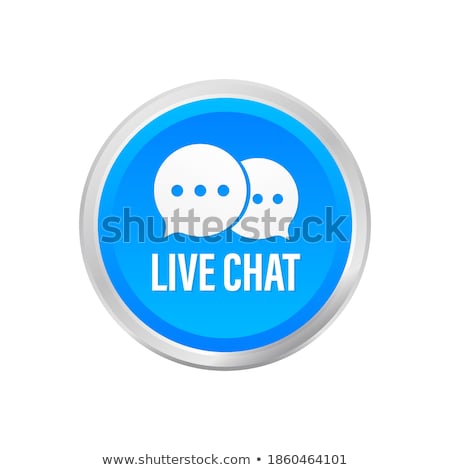 Stockfoto: Service Concept - The Blue Live Chat Button