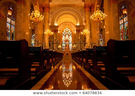 Foto stock: The Interior Of The Old Church At Christmas