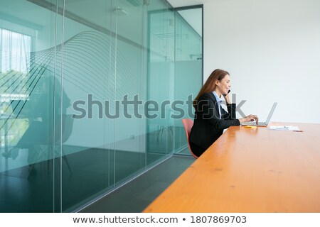 Stock photo: Portrait Of A Businesswoman Using Laptop