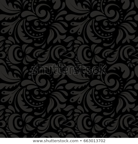 Сток-фото: Damask Seamless Black Pattern