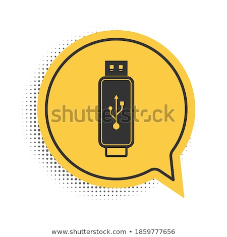 Stock fotó: Usb Sign Yellow Vector Icon Design