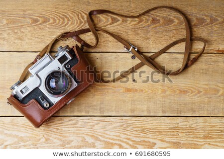 Foto stock: Vintage Camera On Leather Background