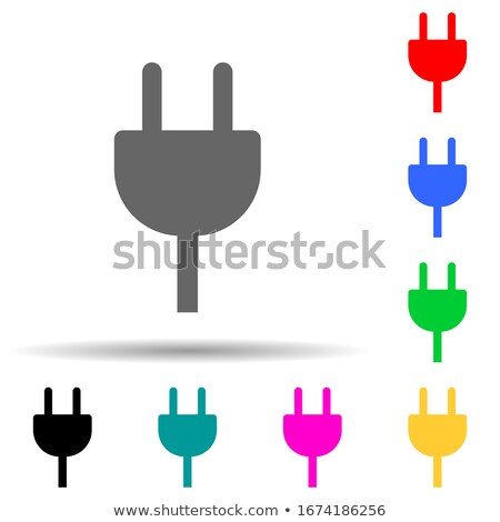 Zdjęcia stock: Plug Sign Violet Vector Icon Design