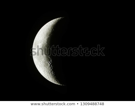 Stok fotoğraf: Crescent Moon On Black Background