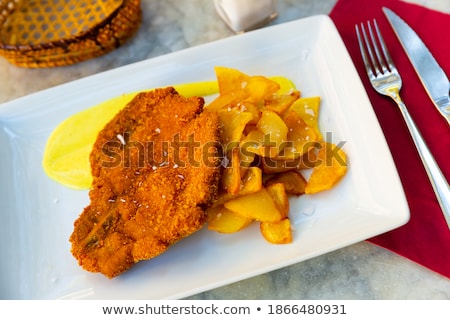 Foto stock: Marinated Pork Steak With Bread