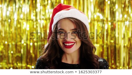 [[stock_photo]]: Gorgeous Woman Brunette In Golden Sparkling Dress Fashion Glamo