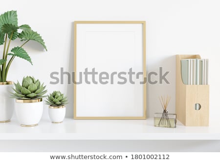 Stock fotó: Modern Bright Gallery With White Posters 3d Rendering