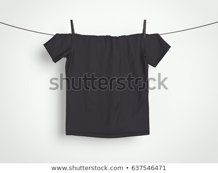 [[stock_photo]]: Black T Shirt On A Rope 3d Rendering