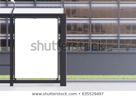 ストックフォト: Mockup Of Blank Vertical Banner On A Bus Stop 3d Rendering