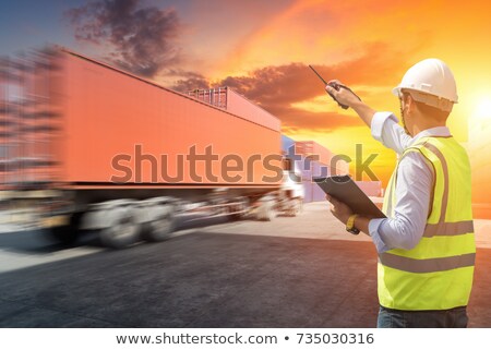 Stock photo: Workers Talking In Shipping Yard