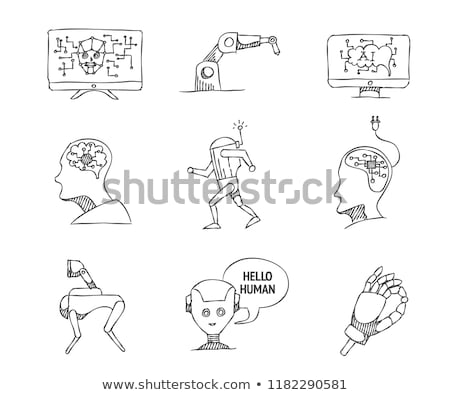 Stock photo: Bionics And Artificial Intelligence Icon Set