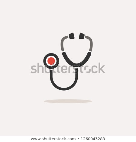 Stock fotó: Stethoscope Flat Color Icon With Shade On A Beige Background