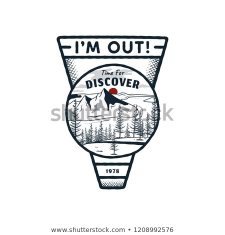 [[stock_photo]]: Mountain Explorers Logo Emblem Vintage Hand Drawn Travel Badge Featuring Mountain Valley And River
