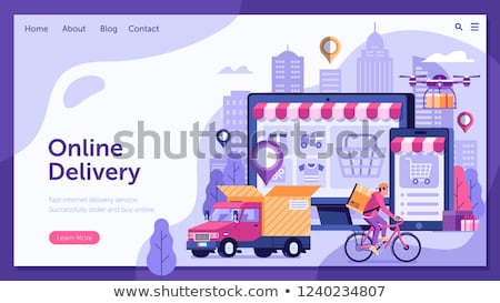 Foto stock: Drone Delivery App Interface Template