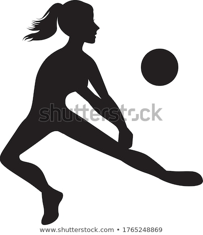 Foto stock: Young Girl Playing Volleyball