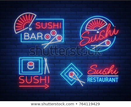 商業照片: Japanese Food Neon Label