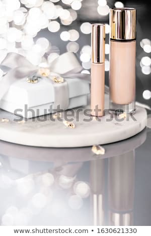 [[stock_photo]]: Holiday Make Up Foundation Base Concealer And White Gift Box L