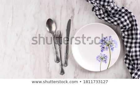 ストックフォト: Empty Tableware With Black Napkin Food Styling Plating Props D