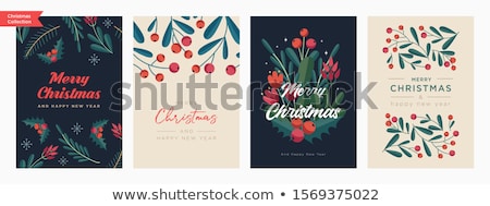 Foto stock: Set Of Simple Vector Christmas Cards